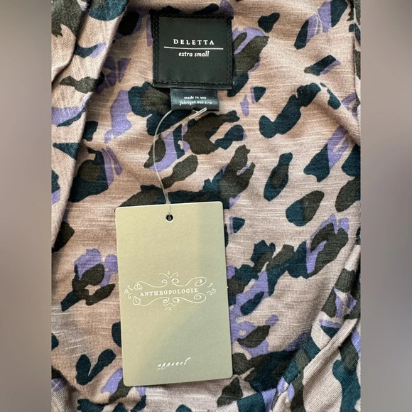 NWT Anthropologie Deletta Leopard Print Cowl Neck Sleeveless Blouse Size XS - Picture 4 of 6